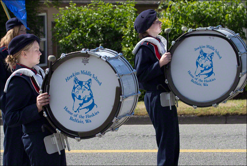 Base Drummers Ready to March