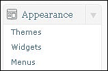 Dashboard/Appearance/Menus