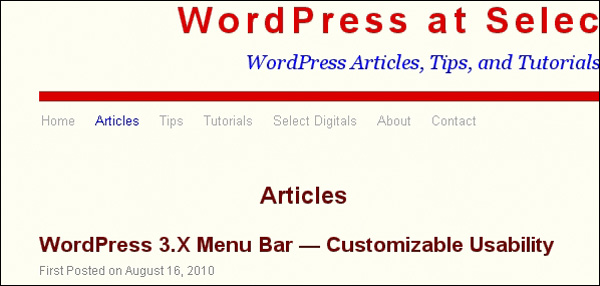 Final Menu Bar with Articles Selected