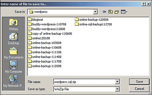 Browse to the Local Directory and Save the File