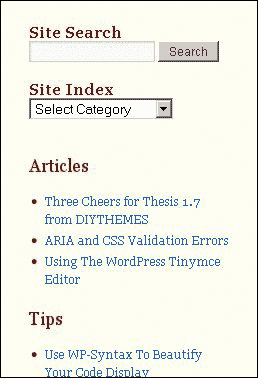 Sidebar for SelectDigitals Theme