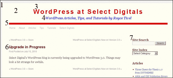 Index of Styled Elements
