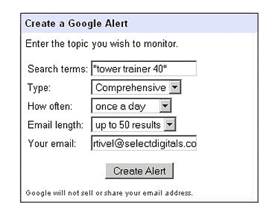 Create a Google Alert