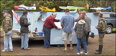 Club Members Mount the Trailer-Wheel Covers