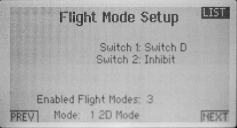 Assign Switch D to Flight Mode