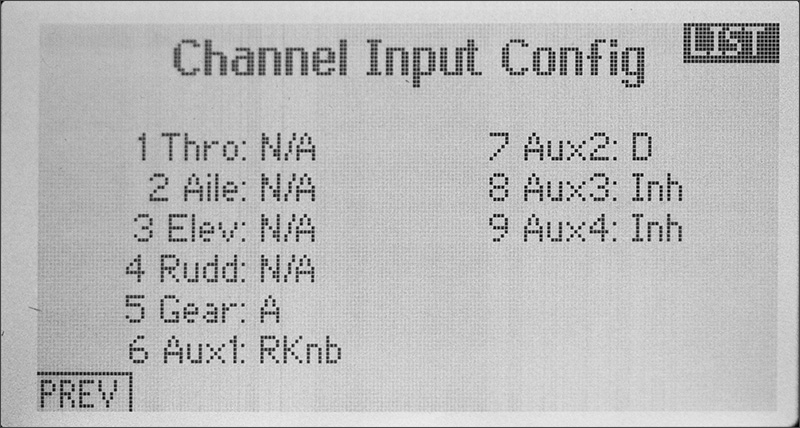 Channel Input Config
