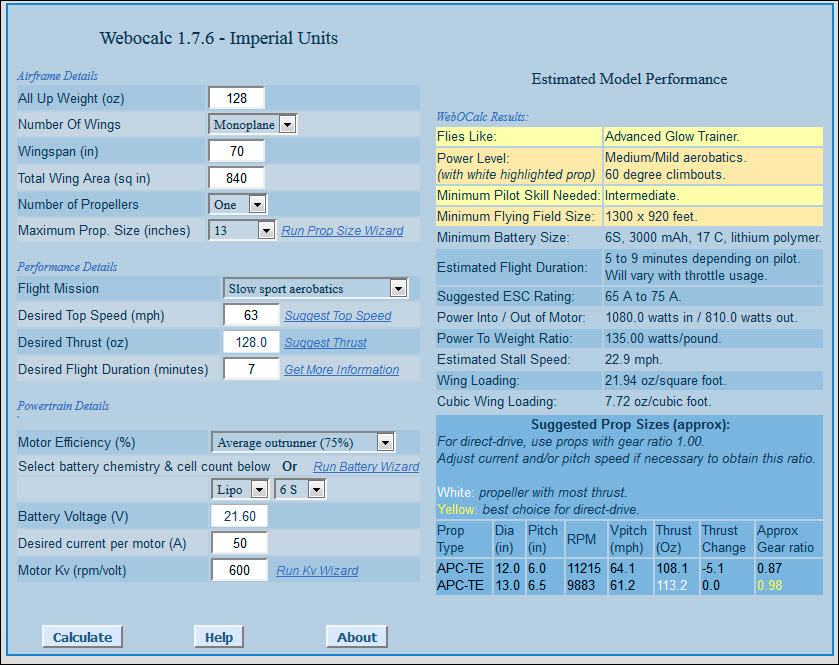 Laker Power Calculations