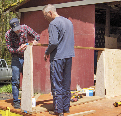 Bob Treinen and Bob Beatty Construct the Pyramid