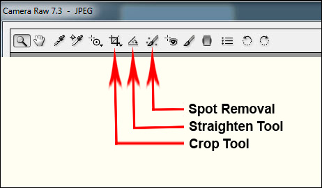 Frequently Used Camera Raw Tools