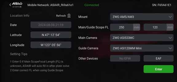 asiair connected