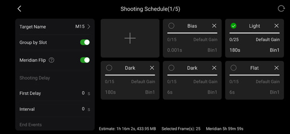 shooting schedule